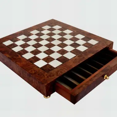 Echiquier sur Pied en Bois avec Tiroir de Rangement – Image 3
