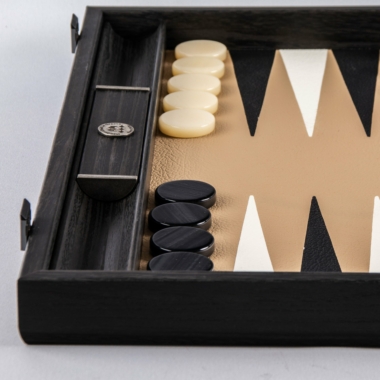 Set de Backgammon en Similicuir Marron Mocha - 48 x 30 cm – Image 3