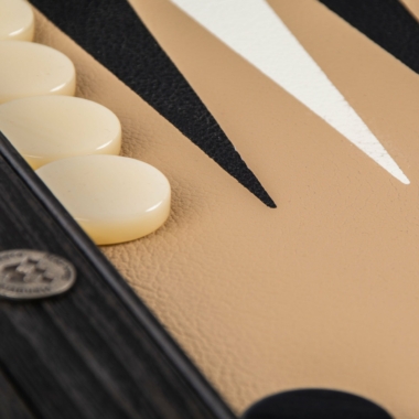 Set de Backgammon en Similicuir Marron Mocha - 48 x 30 cm – Image 4