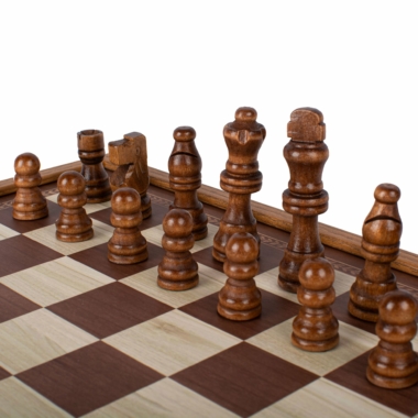 Jeu de Societe 4 en 1 en Bois - Jeu d Échecs, Backgammon, Ludo et Serpents et Échelles avec Rangement – Image 3