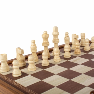 Jeu de Societe 4 en 1 en Bois - Jeu d Échecs, Backgammon, Ludo et Serpents et Échelles avec Rangement – Image 4