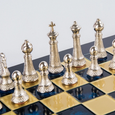 Ensemble de Jeu d'Echecs Staunton en Métal avec Coffret de Rangement – Image 11