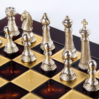 Ensemble de Jeu d'Echecs Staunton en Métal avec Coffret de Rangement – Image 19