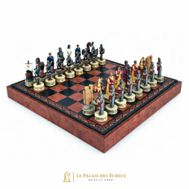 Ensemble Jeu d'Echecs La guerre de Troie et Echiquier avec Rangement