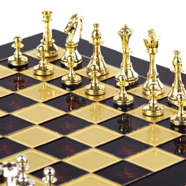 Ensemble de Jeu d'Échecs Staunton en Métal avec Coffret de Rangement – Image 30