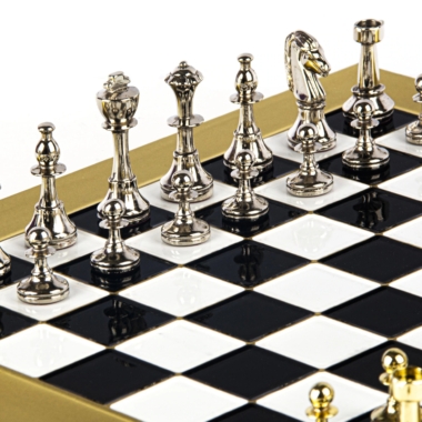 Ensemble de Jeu d'Échecs Staunton en Métal avec Coffret de Rangement – Image 6
