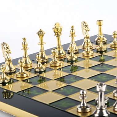 Ensemble de Jeu d'Échecs Staunton en Métal avec Coffret de Rangement – Image 21