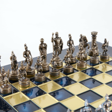 Ensemble de Jeu d'Échecs Grec et Romain en Métal - Échiquier 5 Coloris au Choix, avec Coffret de Rangement en Bois Stratifié – Image 25