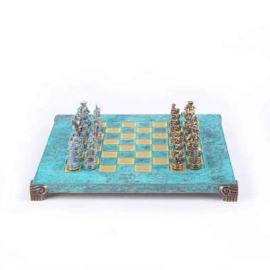 Ensemble de Jeu d'Échecs Grec et Romain en Métal - Échiquier 5 Coloris au Choix, avec Coffret de Rangement en Bois Stratifié – Image 2