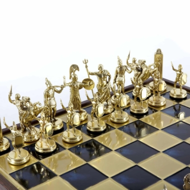 Grand Jeu d'Echecs Mythologie Grecque - Echiquier avec Compartiment de Rangement – Image 4