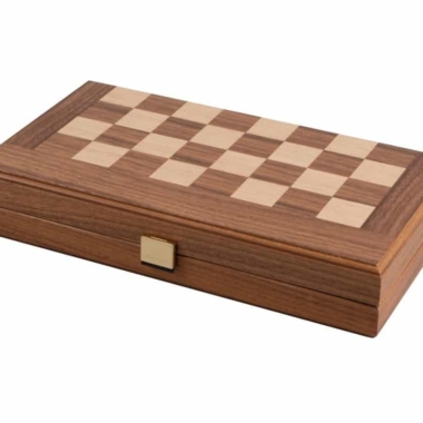 Ensemble Jeu d'Échecs, Jeu de Dame et de Backgammon en Bois de Noyer et de Chêne – Image 5