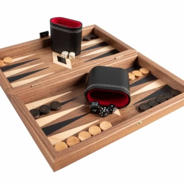 Ensemble Jeu d'Échecs, Jeu de Dame et de Backgammon en Bois de Noyer et de Chêne – Image 16