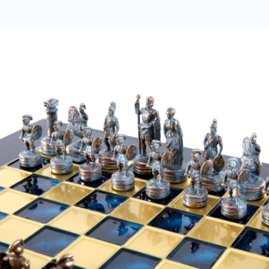Ensemble de Jeu d'Échecs Grec et Romain en Métal - Échiquier 5 Coloris au Choix, avec Coffret de Rangement en Bois Stratifié – Image 19