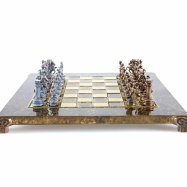 Ensemble de Jeu d'Échecs Grec et Romain en Métal - Échiquier 5 Coloris au Choix, avec Coffret de Rangement en Bois Stratifié – Image 7