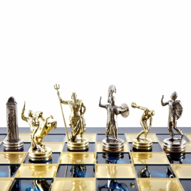 Ensemble de Jeu d'Échecs en Metal Lanceurs de Disque Or & Argent - 36 x 36 cm – Image 5