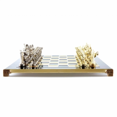 Ensemble de Jeu d'Échecs en Metal Lanceurs de Disque Or & Argent - 36 x 36 cm – Image 16