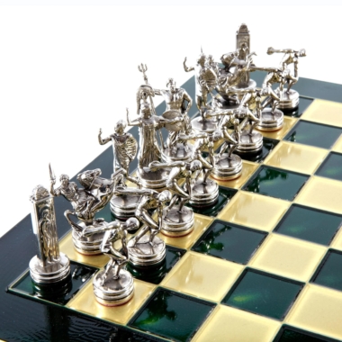 Ensemble de Jeu d'Échecs en Metal Lanceurs de Disque Or & Argent - 36 x 36 cm – Image 18