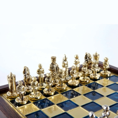 Ensemble de Jeu d'Échecs Empire Byzantin avec Coffret de Rangement - Or & Argent – Image 19