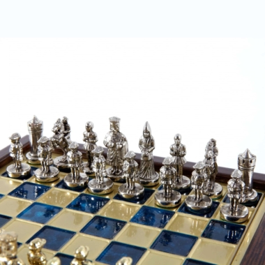 Ensemble de Jeu d'Échecs Empire Byzantin avec Coffret de Rangement - Or & Argent – Image 20