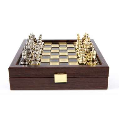 Ensemble de Jeu d'Échecs Empire Byzantin avec Coffret de Rangement - Or & Argent – Image 21