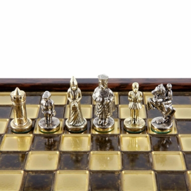 Ensemble de Jeu d'Échecs Empire Byzantin avec Coffret de Rangement - Or & Argent – Image 3