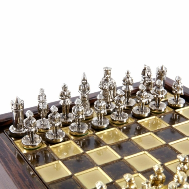 Ensemble de Jeu d'Échecs Empire Byzantin avec Coffret de Rangement - Or & Argent – Image 4