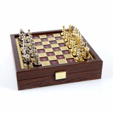 Ensemble de Jeu d'Échecs Empire Byzantin avec Coffret de Rangement - Or & Argent – Image 12