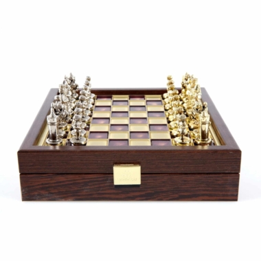 Ensemble de Jeu d'Échecs Empire Byzantin avec Coffret de Rangement - Or & Argent – Image 11