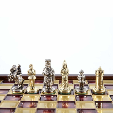 Ensemble de Jeu d'Échecs Empire Byzantin avec Coffret de Rangement - Or & Argent – Image 13