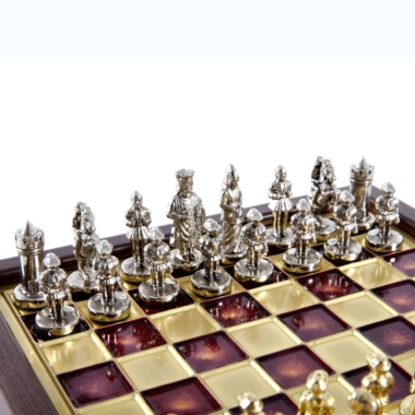 Ensemble de Jeu d'Échecs Empire Byzantin avec Coffret de Rangement - Or & Argent – Image 14
