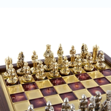 Ensemble de Jeu d'Échecs Empire Byzantin avec Coffret de Rangement - Or & Argent – Image 15