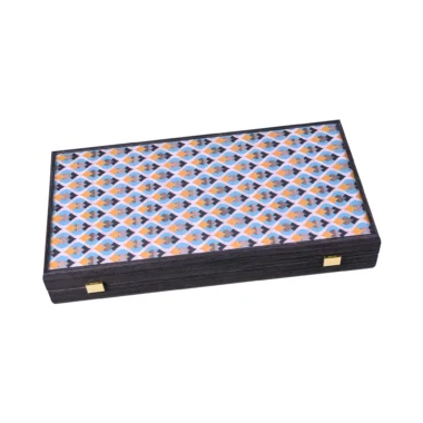 Ensemble de Backgammon Art Arabesque fermé, coffret aux motifs géométriques colorés