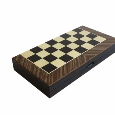 Coffret Multi-Jeux en Bois de Rose et Erable – Jeu d’Echecs et Backgammon Pliable