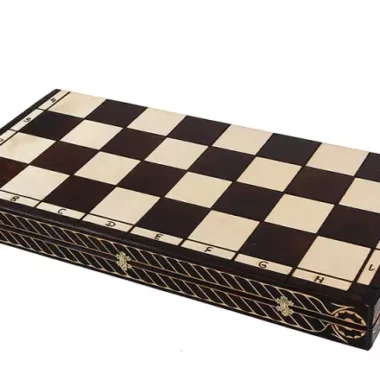 Jeu d’Echecs Geant en Bois "César" 85 x 85 cm avec Rangement
