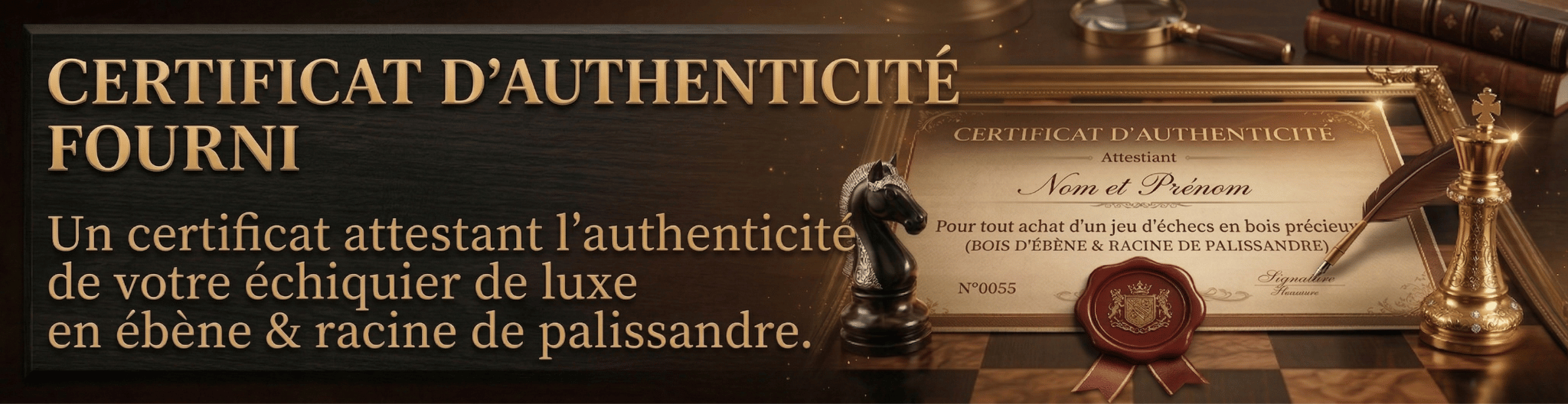 Certificat d'authenticité - Le Palais des Échecs