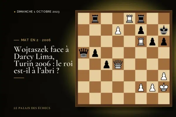 Position du défi d’échecs : Les Blancs jouent et matent en 2 (Radoslaw Wojtaszek – Darcy Lima, Turin, 2006)