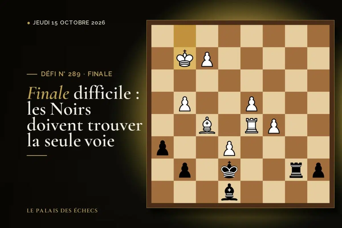 Position du défi d’échecs n° 289 : Les Noirs jouent et gagnent
